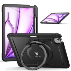 Turtle Shift Perfect Grip Hoes met screen protector iPad Air 6 (M3 en M2) - 13 inch (2025 / 2024) - Zwart