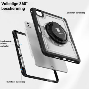 Turtle Shift Perfect Grip Hoes met screen protector iPad Pro M4 2024 – 11 inch 2024 – Transparant - 2
