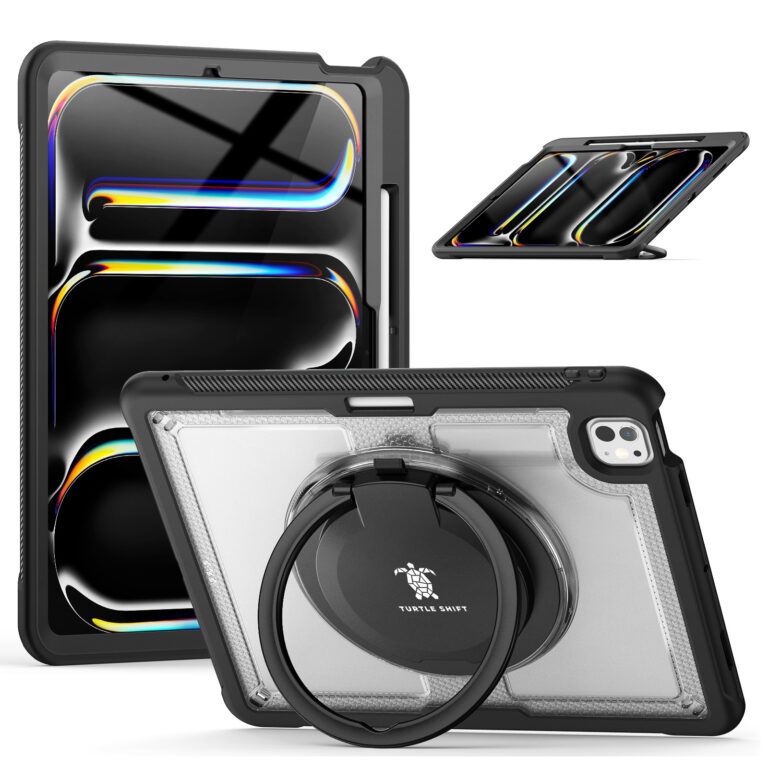 Turtle Shift Perfect Grip Hoes met screen protector iPad Pro 13 inch (M5 2025 / M4 2024) - Transparant