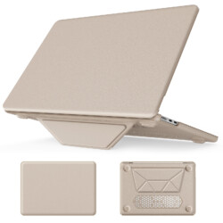 Turtle Shift vegan leer Laptopcover MacBook Air 13.6' inch - 2024 / 2022 - A2681 / A3113 - Beige