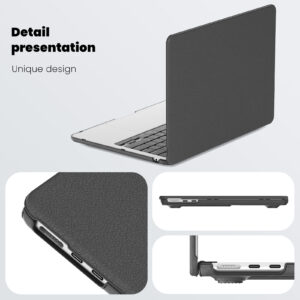 Turtle Shift vegan leer Laptopcover MacBook Air 13.6' inch - 2024 / 2022 - A2681 / A3113 - Grijs - 2