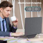 Turtle Shift vegan leer Laptopcover MacBook Air 13.6′ inch – 2024 / 2022 – A2681 / A3113 – Grijs - 5