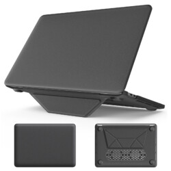 Turtle Shift vegan leer Laptopcover MacBook Pro 13' inch - 2022 / 2020 / 2018 - A2338 / A2289 / A2251 / A2159 / A1989 / A1706 / A1708 - Grijs