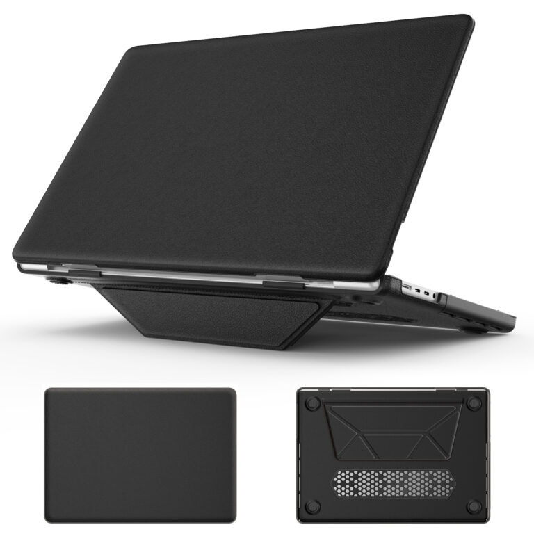 Turtle Shift vegan leer Laptopcover MacBook Pro 16' inch - 2023 / 2021 - A2485 / A2780 / A2991 - Zwart