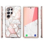 Cosmo 360 hoesje met screenprotector geschikt voor Samsung S25 Ultra – Marmer - 1