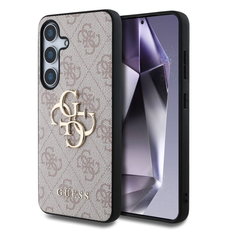 Guess Metal Logo Samsung Galaxy S25 hoesje - Roze
