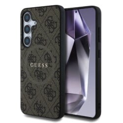 Guess PU Leer 4G Logo met MagSafe Samsung Galaxy S25 - Bruin