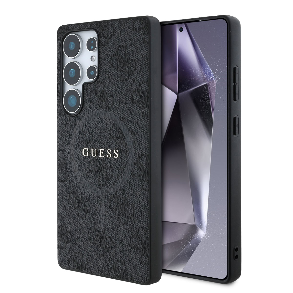 Guess PU Leer 4G Logo met MagSafe Samsung Galaxy S25 Ultra - Grijs Main Image