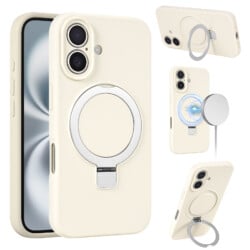 Siliconen hoesje iPhone 16 geschikt voor MagSafe - Beige