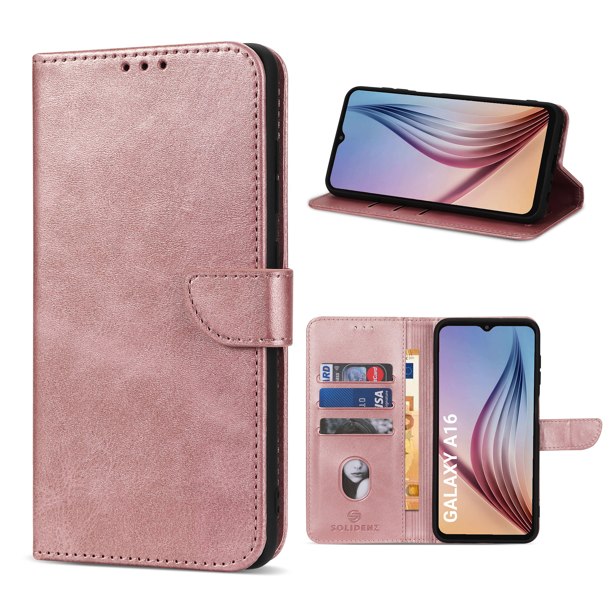 Solidenz bookcase Samsung Galaxy A16 – Roségoud 1 Solidenz bookcase Samsung Galaxy A16 – Roségoud 1