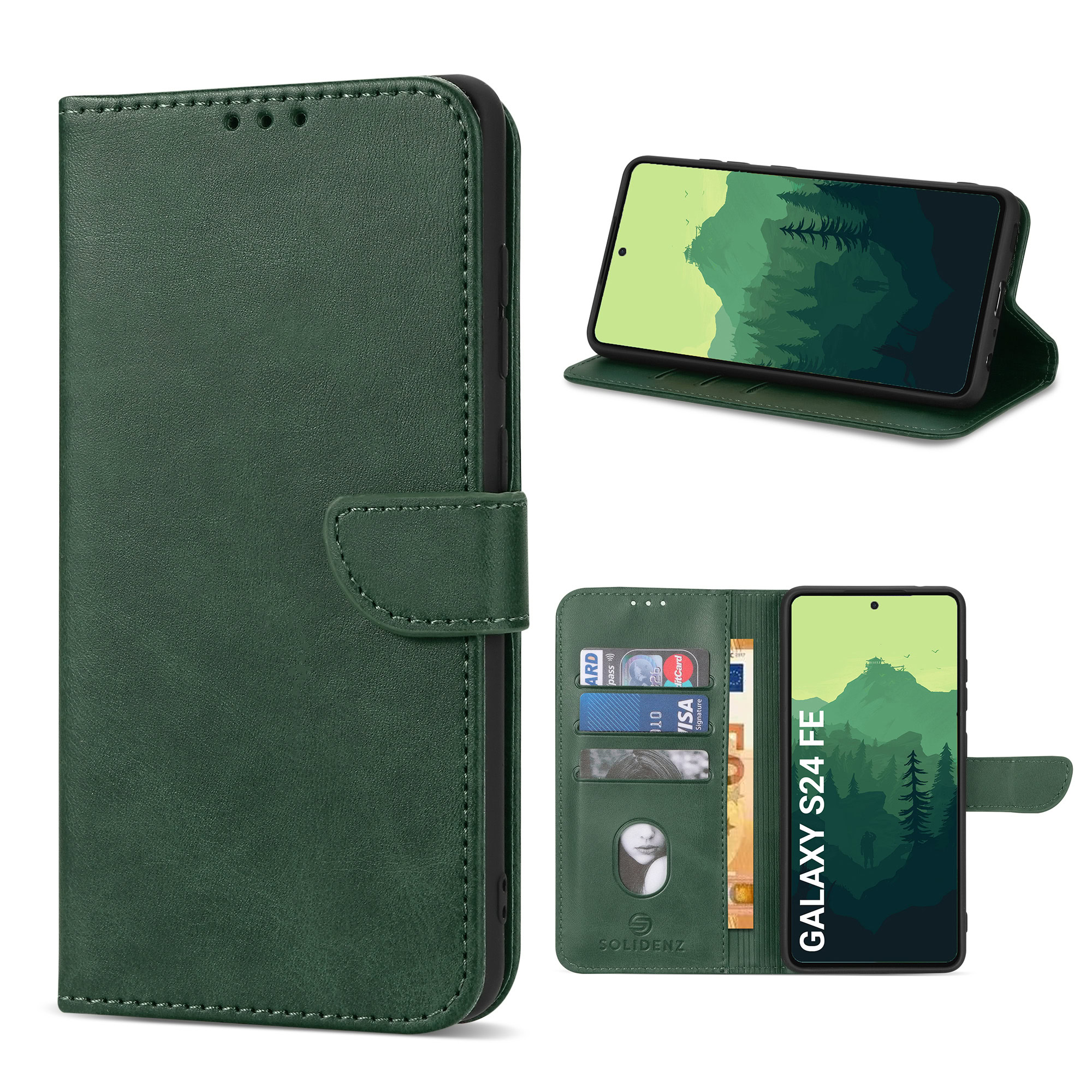 Solidenz bookcase Samsung Galaxy S24 FE - Groen Main Image