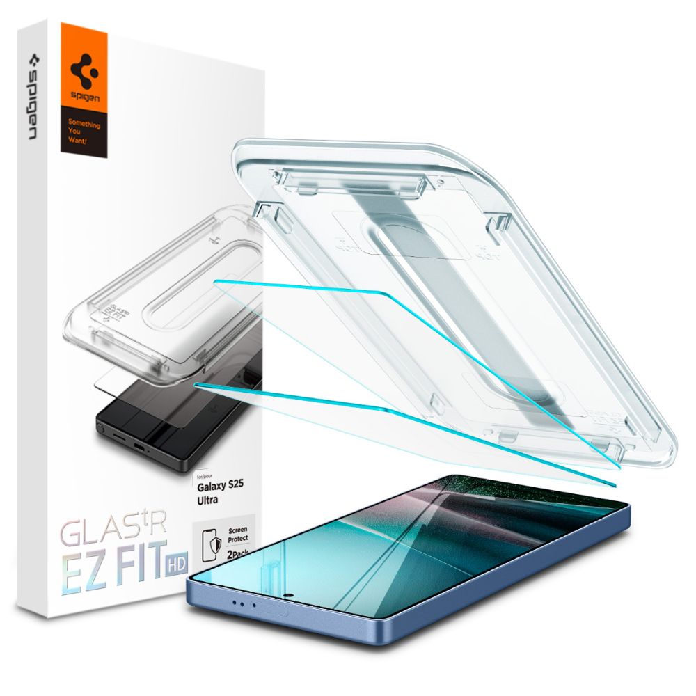 Spigen EZ Fit Screen protector Samsung Galaxy S25 Ultra met installatie tools - 2 Stuks