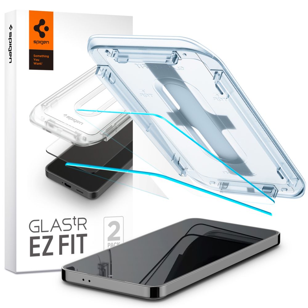 Spigen EZ Fit Screen protector Samsung Galaxy S25 en S24 met installatie tools – 2 Stuks 1 Spigen EZ Fit Screen protector Samsung Galaxy S25 en S24 met installatie tools – 2 Stuks 1