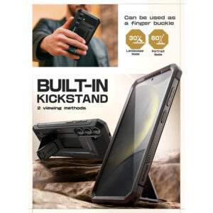 Supcase UB Pro hoesje geschikt voor Samsung Galaxy S25 - Met en zonder screen protector - Zwart - 3