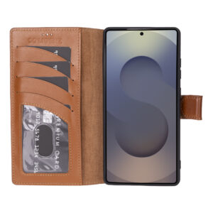 Solidenz Moda Book Samsung Galaxy S25 Ultra echt leren hoesje – Bruin - 2