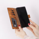 Solidenz Moda Book Samsung Galaxy S25 Ultra echt leren hoesje – Lichtbruin - 4