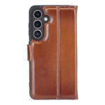 Solidenz Moda Book Samsung Galaxy S25 echt leren hoesje – Bruin - 1