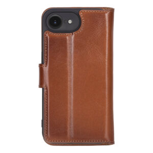 Solidenz Moda Book iPhone 16e echt leren hoesje – Bruin - 1