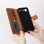 Solidenz Moda Book iPhone 17e / 16e echt leren hoesje – Bruin - 5