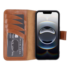 Solidenz Moda Book iPhone 16e echt leren hoesje – Bruin - 2