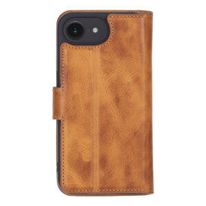 Solidenz Moda Book iPhone 16e echt leren hoesje – Lichtbruin - 1