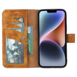 Solidenz Moda Book iPhone 17e / 16e echt leren hoesje – Lichtbruin - 2