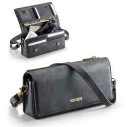 Solidenz Universele Schoudertas voor Telefoon en Portemonnee tot 7.5 inch - Zwart