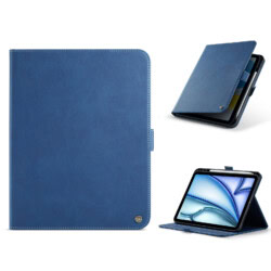 Solidenz Urban Book iPad Air 6 (M3 en M2) / Air 5 / Air 4 - 11 en 10.9 inch met pencilhouder - Blauw