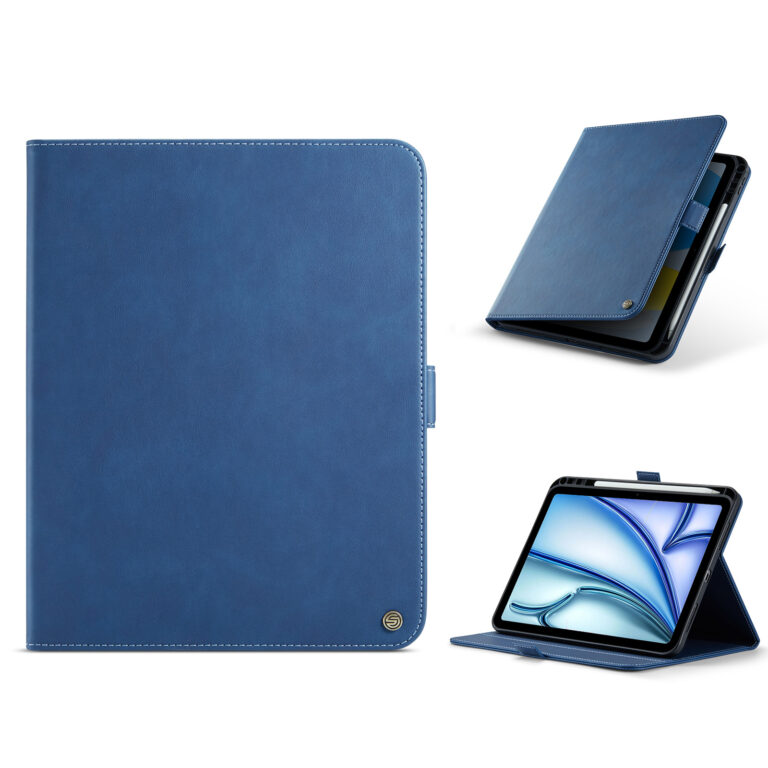 Solidenz Urban Book iPad Air 11 inch (M4 / M3 / M2) - iPad Air 10.9 inch (Air 5 / Air 4) - Met pencilhouder - Blauw