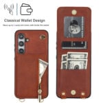 Solidenz Fashion Portemonnee hoesje met koord Samsung Galaxy S25 – Bruin - 2