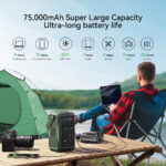 Joyroom 100W XXL Power Bank met uitklapbare Licht voor buiten – 75000mAh inclusief 100W kabel USB-C – Olijfgroen - 1