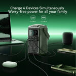 Joyroom 100W XXL Power Bank met uitklapbare Licht voor buiten – 75000mAh inclusief 100W kabel USB-C – Olijfgroen - 3