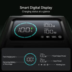 Joyroom 100W XXL Power Bank met uitklapbare Licht voor buiten – 75000mAh inclusief 100W kabel USB-C – Olijfgroen - 5