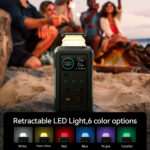 Joyroom 100W XXL Power Bank met uitklapbare Licht voor buiten – 75000mAh inclusief 100W kabel USB-C – Olijfgroen - 6