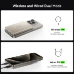 Joyroom 20W Ultra-Slim Metalen Power Bank – Magsafe en draadloos – 10000 mAh Inclusief 60W USB-C Kabel – Natural Titanium - 13