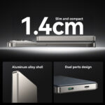 Joyroom 20W Ultra-Slim Metalen Power Bank – Magsafe en draadloos – 10000 mAh Inclusief 60W USB-C Kabel – Natural Titanium - 7