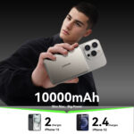 Joyroom 20W Ultra-Slim Metalen Power Bank – Magsafe en draadloos – 10000 mAh Inclusief 60W USB-C Kabel – Natural Titanium - 8