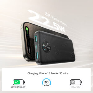 Joyroom 22.5W LED Power Bank Snellader – 10000 mAh inclusief USB-C kabel – Zwart - 5