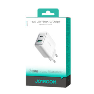Joyroom 30W Dual-Port USB-A en USB-C oplader - Wit - 8