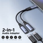 Joyroom Audio Adapter – Transfer Series 2-in-1 Audio Adapter – Type-C naar Dual Type-C – Zwart - 1