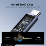 Joyroom Audio Adapter – Transfer Series 2-in-1 Audio Adapter – Type-C naar Dual Type-C – Zwart - 5