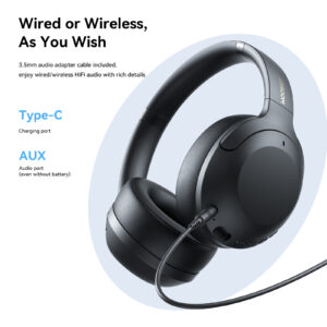 Joyroom J-Head JR-JH2 Series Hybrid ANC Bluetooth Draadloze Hoofdtelefoon – Zwart - 11
