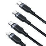 Joyroom Multi-Use 3.5A 3-in-1 Kabel – Type C naar Lightning en Type-C en Micro-USB – 0,3m – Zwart - 2