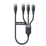 Joyroom Multi-Use 3.5A 3-in-1 Kabel - Type C naar Lightning en Type-C en Micro-USB - 0,3m - Zwart