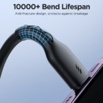 Joyroom – USB-A naar USB-C Kabel – Krulsnoer – Uitrekbare oplaadkabel – Universele oplaadkabel – 1,5 m – 30W – Zwart - 1