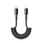 Joyroom - USB-C naar lightning Kabel - Krulsnoer - Uitrekbare oplaadkabel - Universele oplaadkabel - 1,5 m - 30W - Zwart