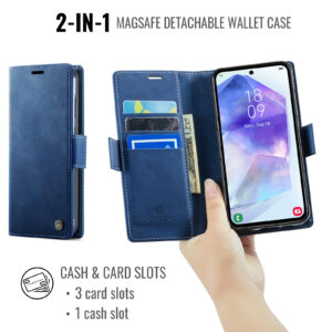 Solidenz 2-in-1 MagSafe Wallet Case voor Samsung Galaxy S25 Plus - Blauw - 7