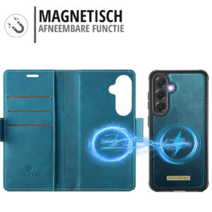 Solidenz 2-in-1 MagSafe Wallet Case voor Samsung Galaxy S24 FE – Blauw - 6