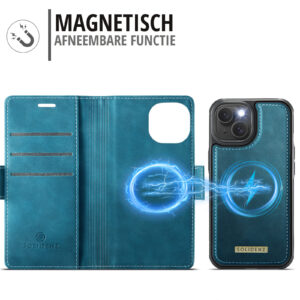Solidenz 2-in-1 MagSafe Wallet Case voor iPhone 15 – Blauw - 6