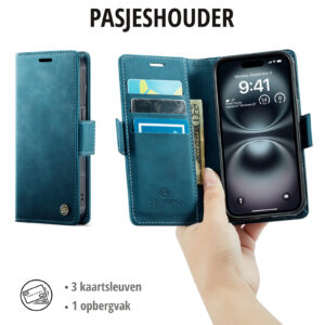 Solidenz 2-in-1 MagSafe Wallet Case voor iPhone 15 – Blauw - 7